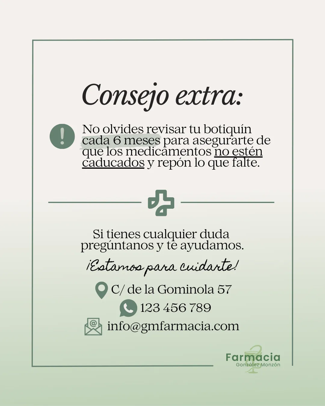 Post Farmacia - Mantenimiento